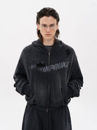 MASONPRINCE Double Layered Cotton Joggers in Black - On Male Model