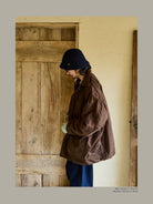 USAGE Washed Cotton Twill M65 Jacket in Brown - On Male Model