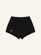 SMFK Low Rise Ribbed Cotton Shorts in Black