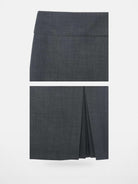 SHUSHUTONG Side Pleated Wool Blend Mini Skirt in Gray