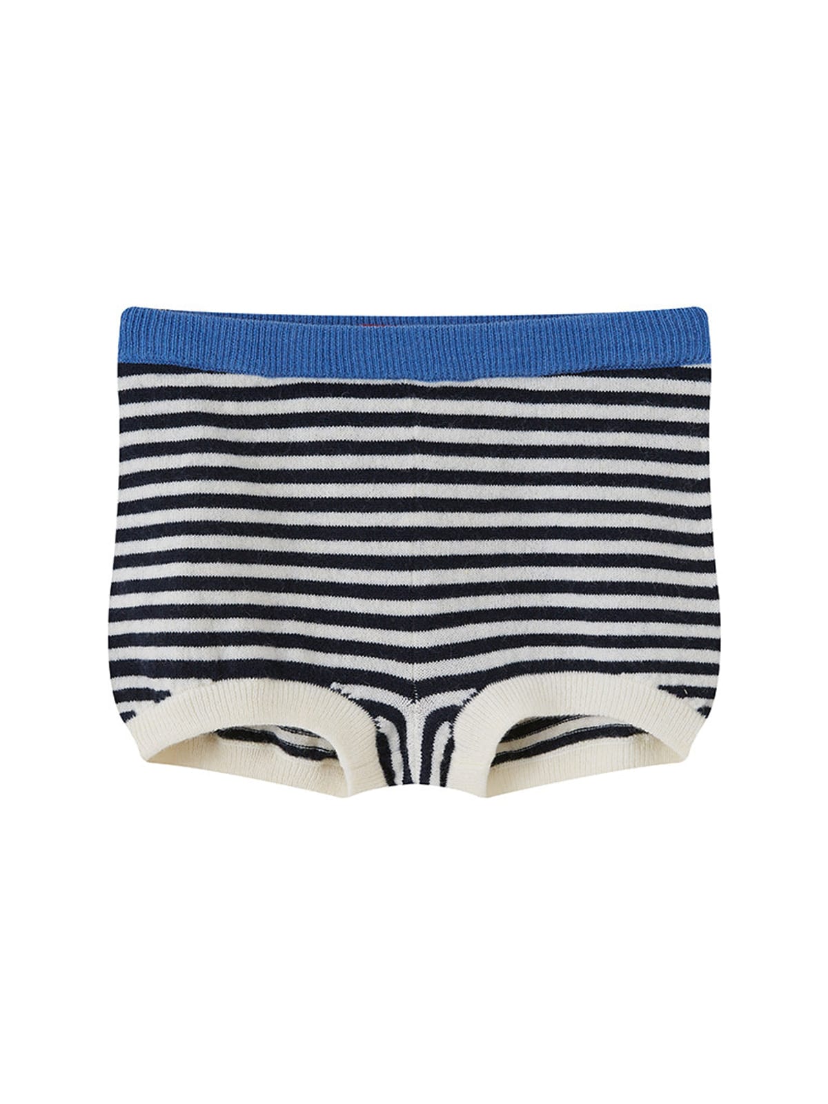 SweetChilling Striped Wool Blend Knit Shorts in White