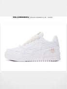 KILLWINNER White Distressed Denim Low Top Sneakers in White