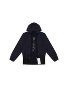 MASONPRINCE Faux Layered Zip Up Hoodie in Navy
