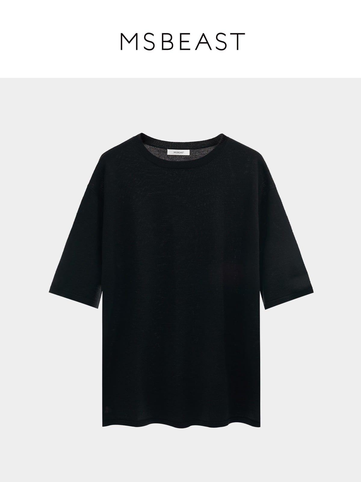 MSBEAST Wool Acetate Knit T Shirt in Black