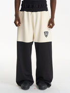 BLINDNOPLAN Color Block Wide Leg Sweatpants in Black - On Model