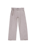 SIMPLE PROJECT Belted Garment Dyed Curved Jeans in Purple