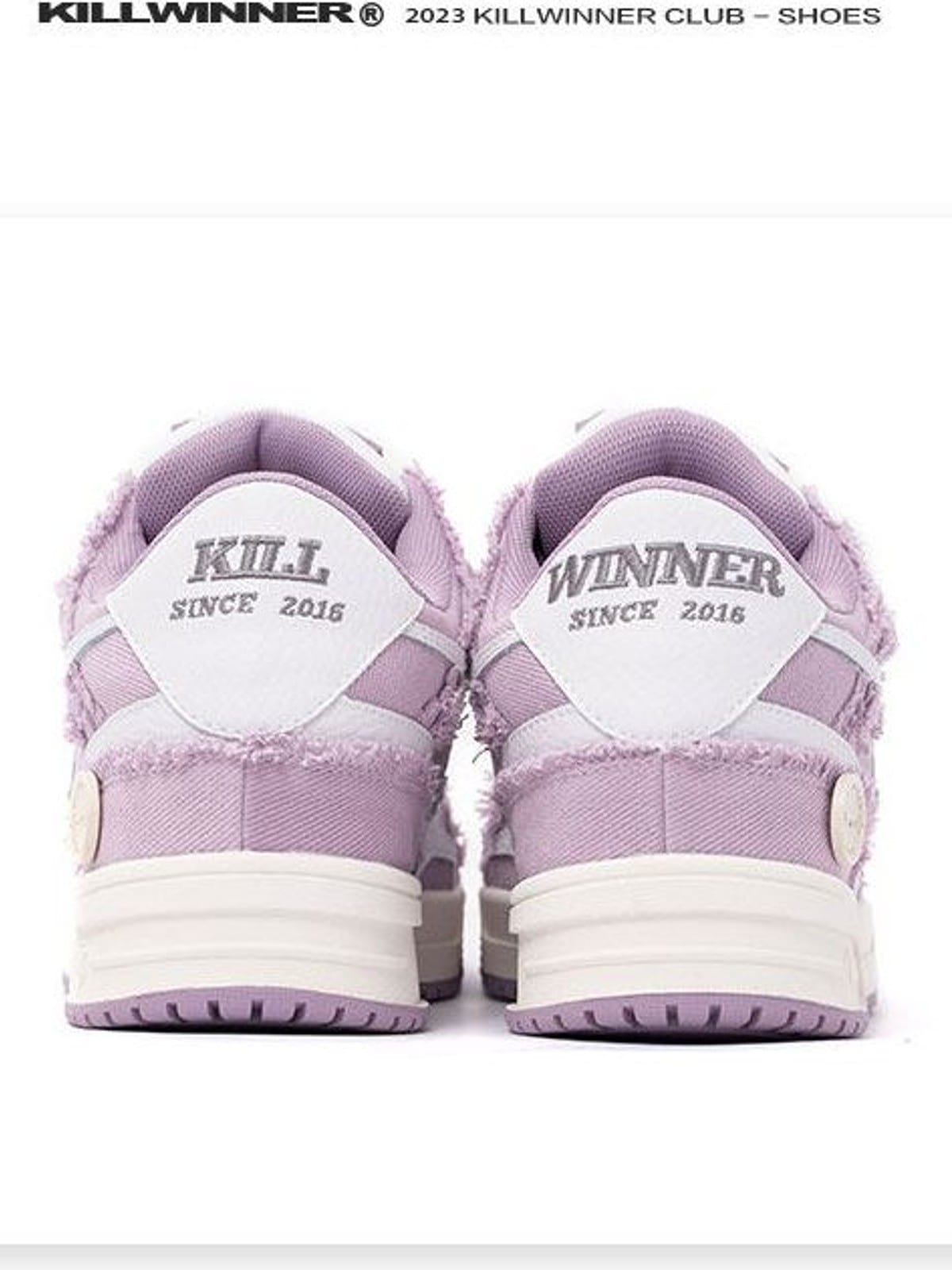 KILLWINNER Distressed Denim Low Top Sneakers in Purple