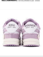 KILLWINNER Distressed Denim Low Top Sneakers in Purple