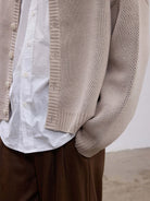 Aftertaste Jacquard Organic Cotton Blend Cardigan in Beige - Detail