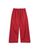 SIMPLE PROJECT Pleated Wide Leg Nylon Pants in Red