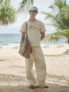Retro 21 California Graphic Ringer T Shirt in Cream - Lifestyle