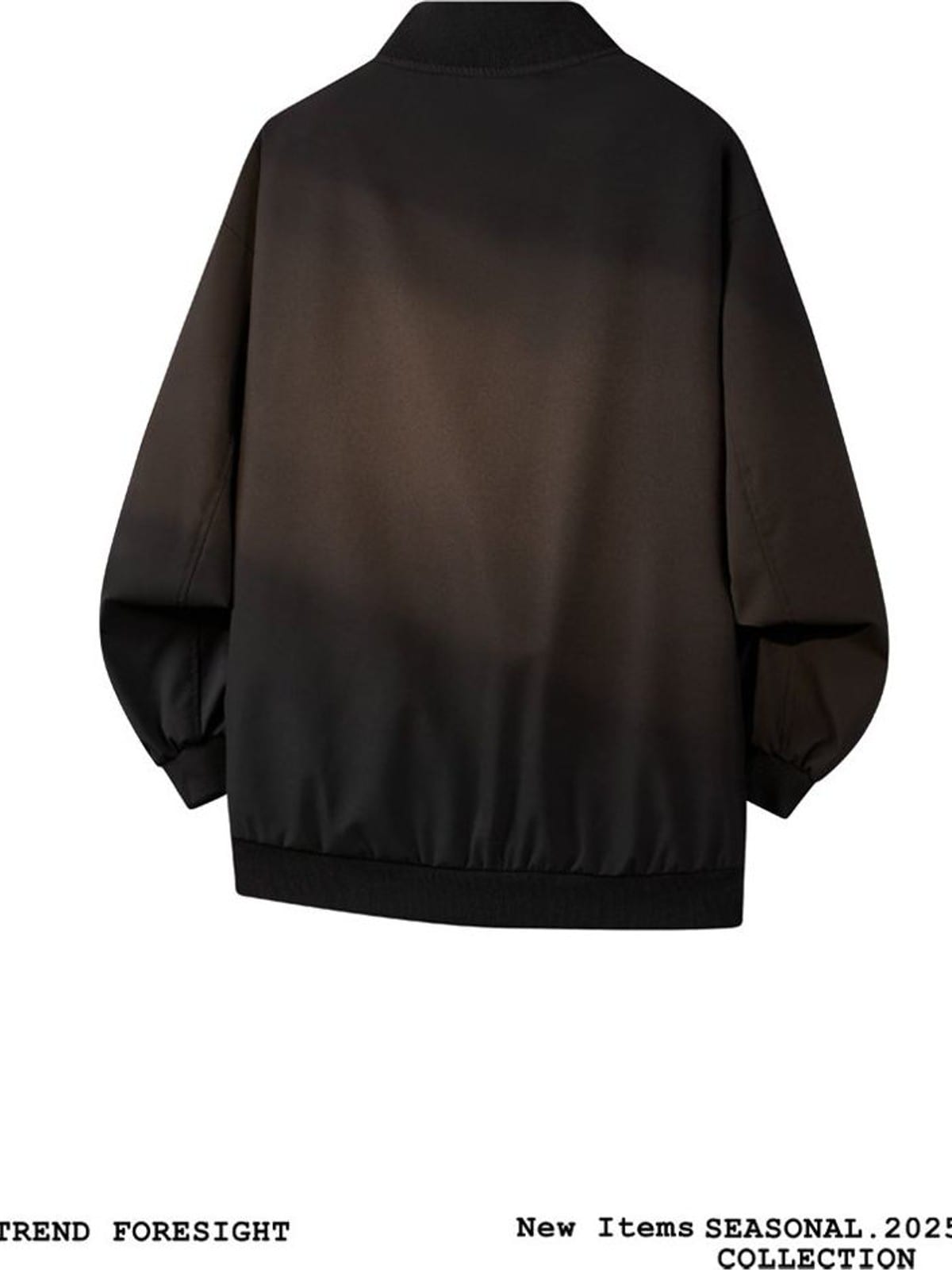 MEDM Stand Collar Zip Up Windbreaker in Black