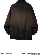 MEDM Stand Collar Zip Up Windbreaker in Black
