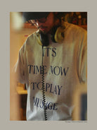 USAGE Heavyweight Graphic Cotton T Shirt in Heather Gray - On Male Model