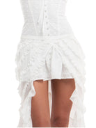 SweetChilling Ruffled High Low Maxi Skirt in White - On Female Model