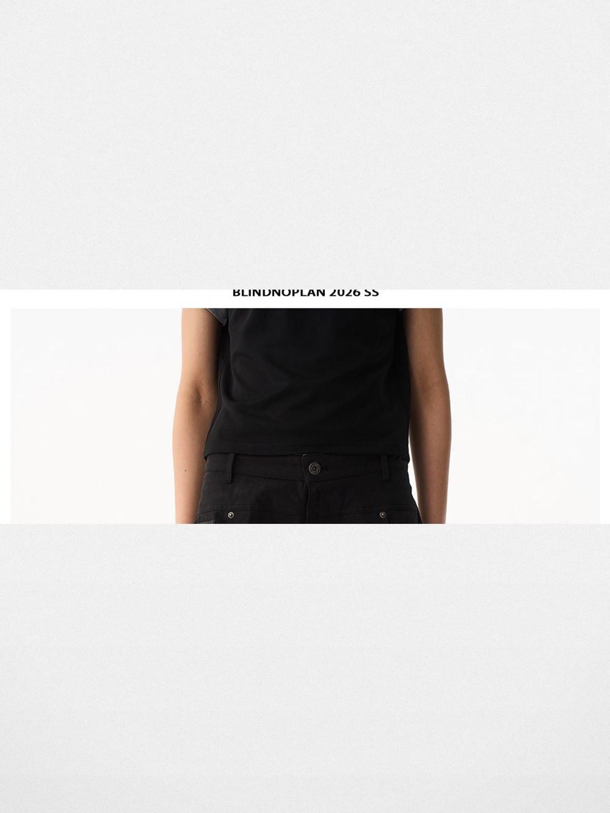 BLINDNOPLAN Leather Spliced Straight Leg Pants in Black - On Model