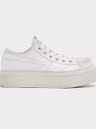 SMFK Distressed Canvas Skate Sneakers in White