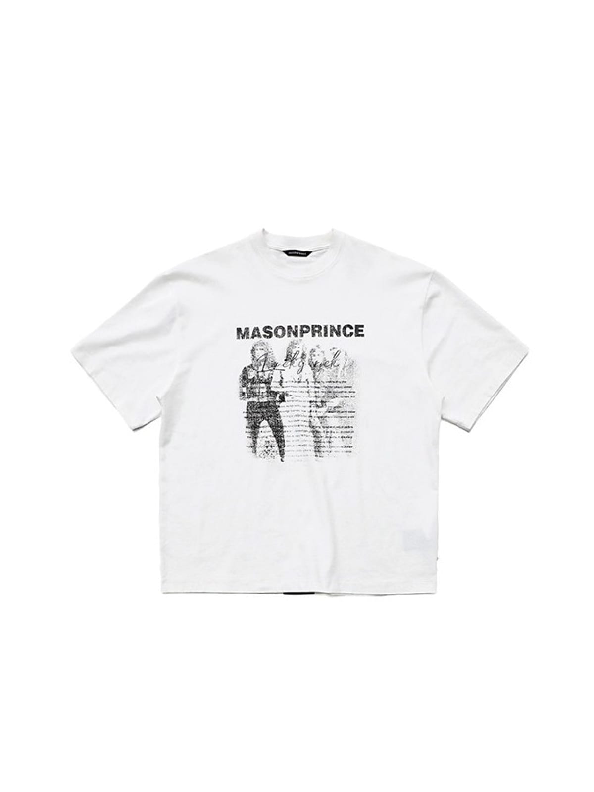 MASONPRINCE Vintage Wash Graphic Cotton T Shirt in White