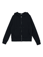 SIMPLE PROJECT Cotton Blend Zip Up Hoodie in Navy Blue