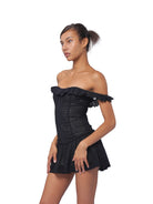 SweetChilling Cotton Eyelet Bloomer Shorts in Black - On Female Model