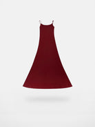THELIGHT Spaghetti Strap Cotton Maxi Dress in Burgundy