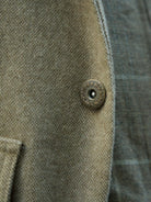 Retro 21 Wool Blend Contrast Collar Jacket in Khaki - Detail