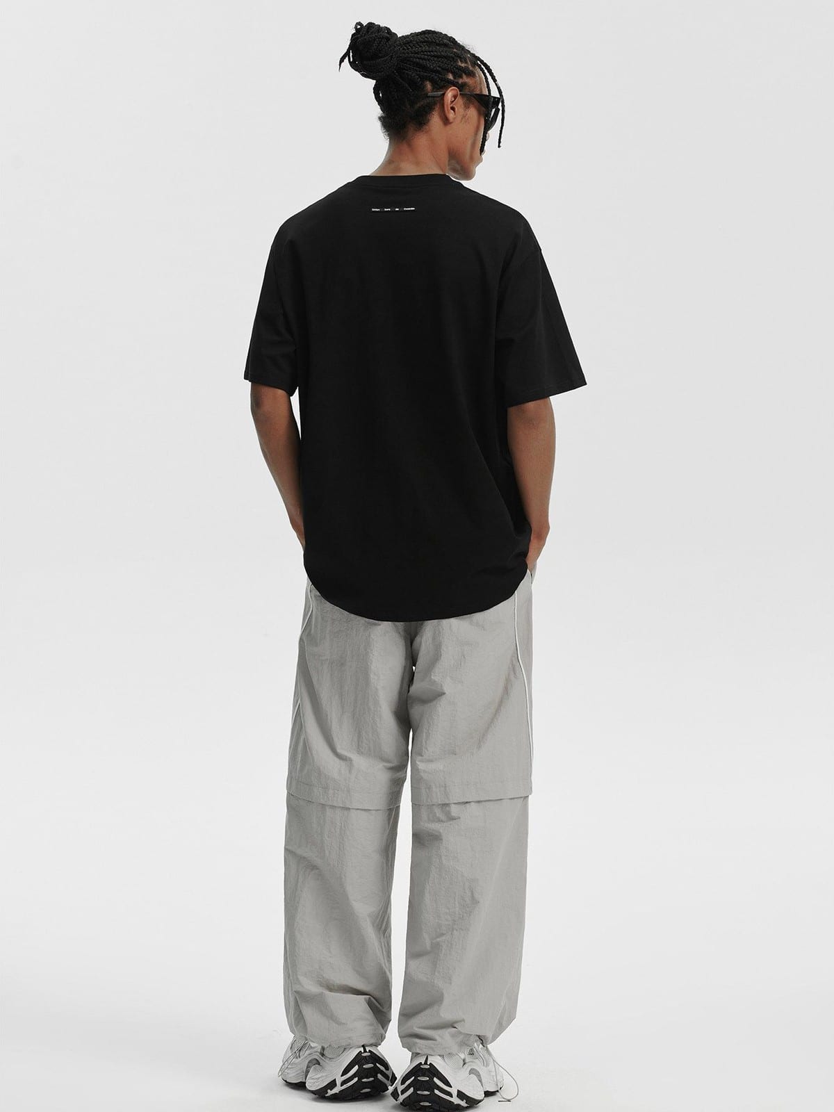 LOSTCTRL Heavyweight Cotton Graphic T Shirt in Black - On Model