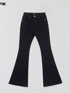 SMFK Stretch Cotton Blend Flared Jeans in Black