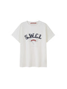 SweetChilling Oversized Vintage Print Cotton T Shirt in White