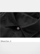 MEDM Collared Snap Front Jacket in Black - Detail