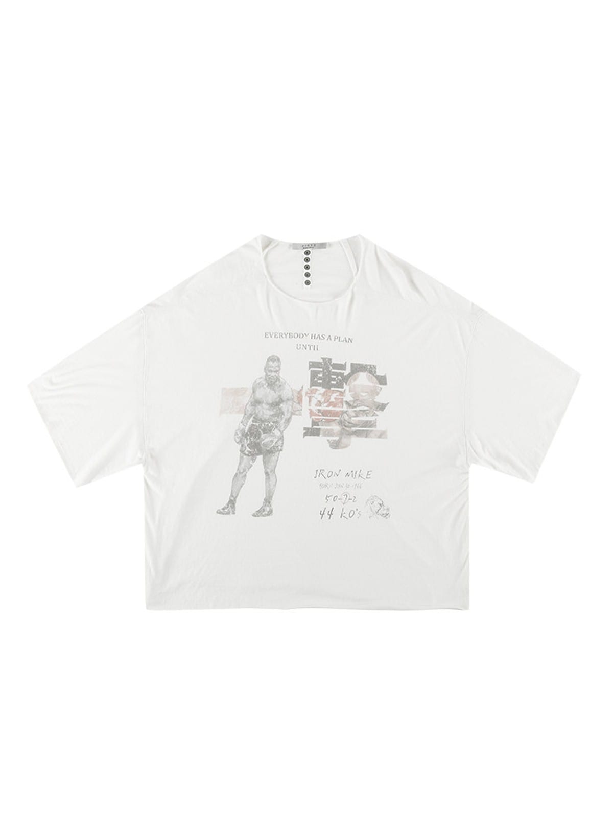 D5ove Hemp Blend Graphic Half Sleeve T Shirt in White