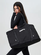 SMFK Large Polyamide Fitness Bag in Black - On Female Model