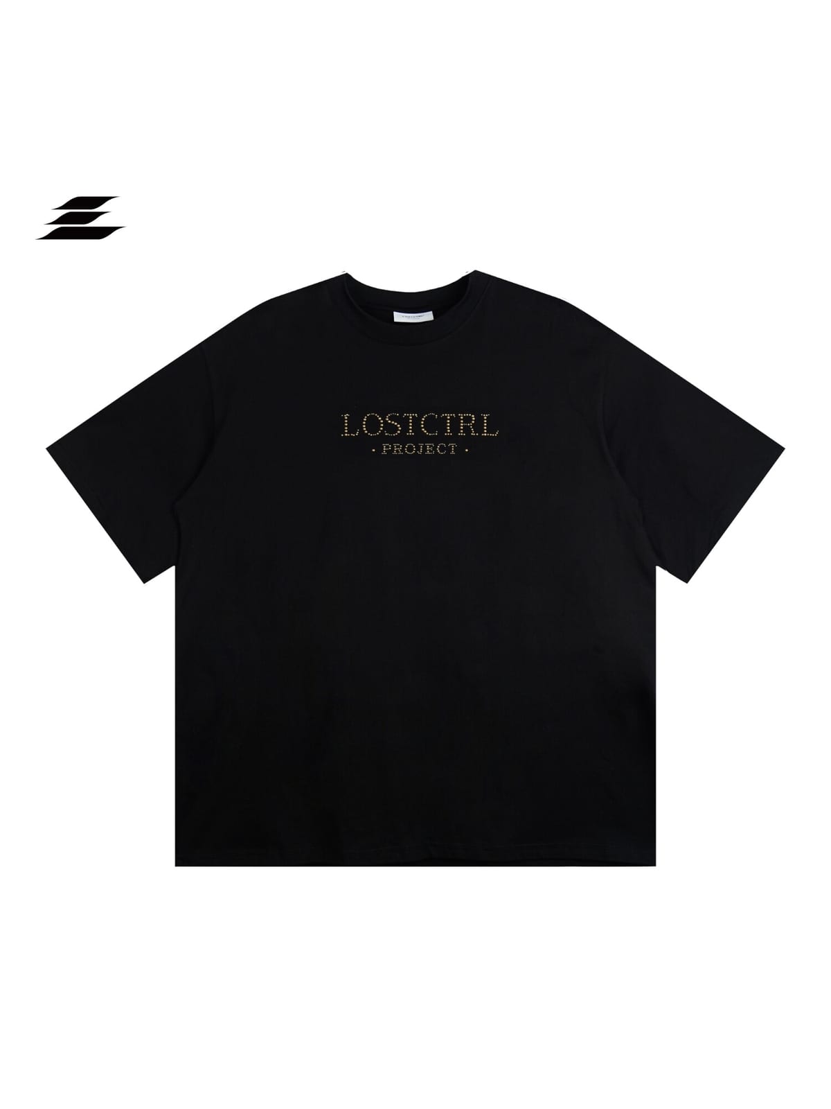 LOSTCTRL Heavyweight Cotton Rivet Logo T Shirt in Black