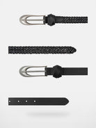 FaxCopyExpress Irregular Buckle Belt in Black