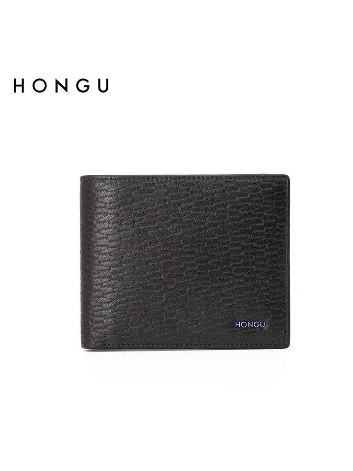 HONGU Patchwork Leather Bifold Wallet in 【即发】 经典压纹-横款