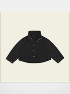 FaxCopyExpress Drawstring Hem Cropped Jacket in Black