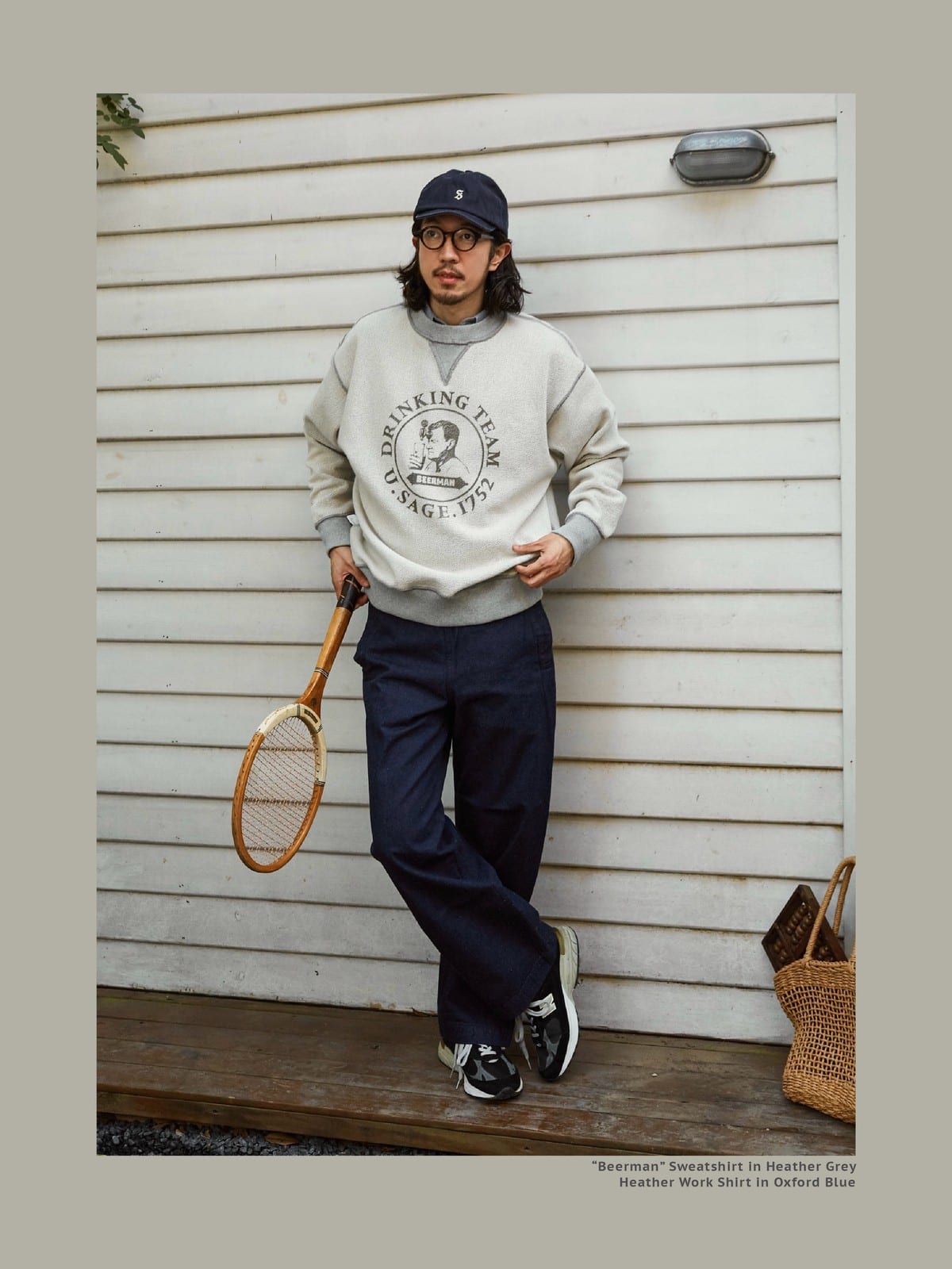 USAGE Reversible Sorona Blend Sweatshirt in Gray - On Male Model
