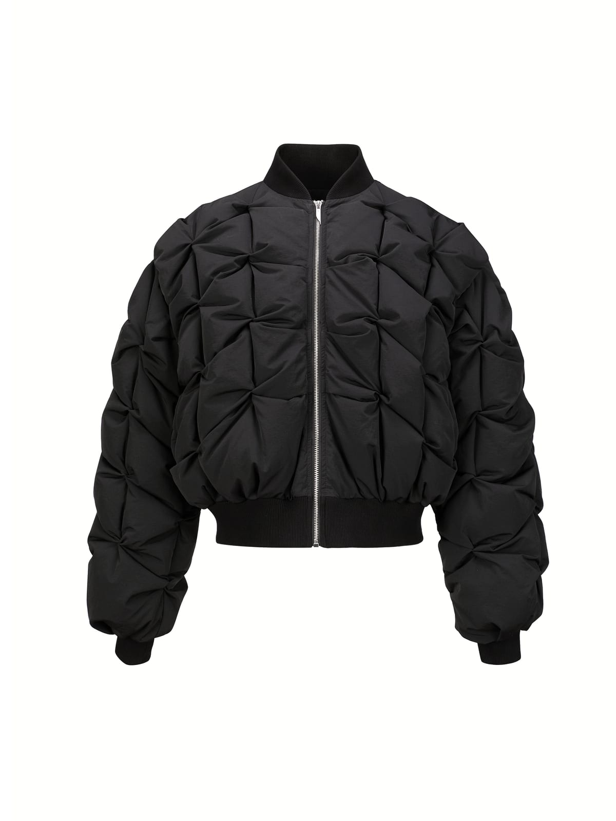 LOSTCTRL Crinkled Down Puffer Jacket in Black