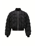 LOSTCTRL Crinkled Down Puffer Jacket in Black