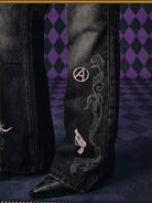MEDM JoJo s Bizarre Adventure Distressed Jeans in Black - On Model