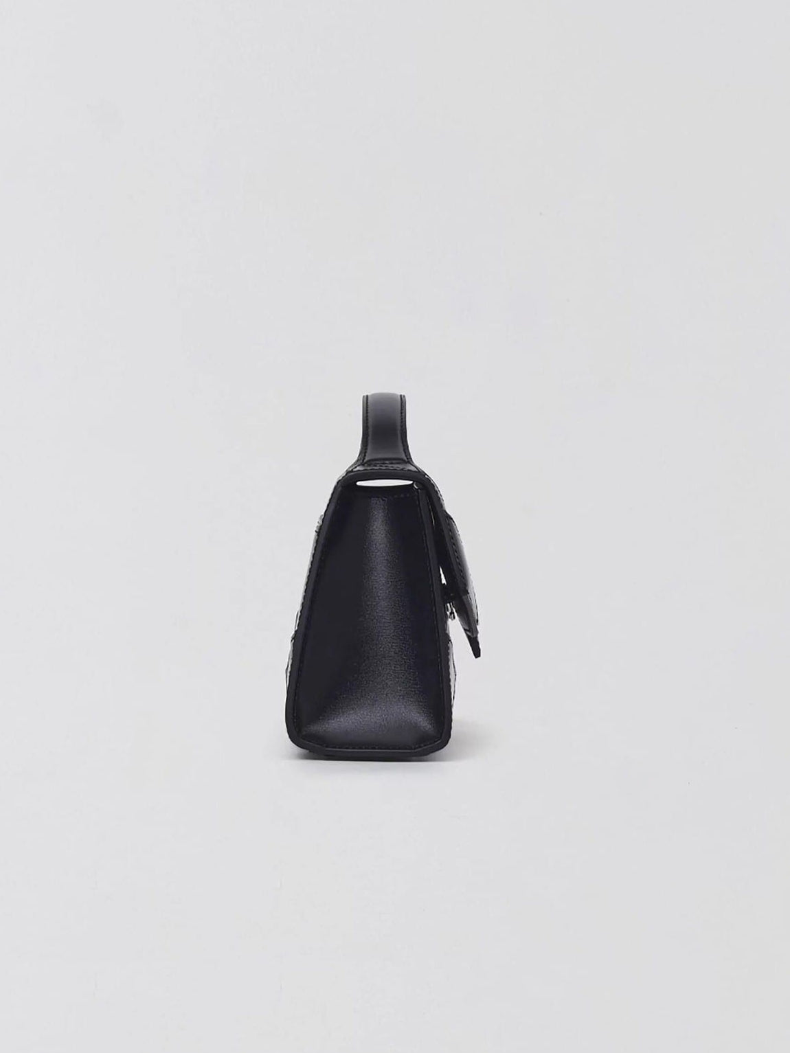 SMFK Geometric Leather Evening Clutch in Black