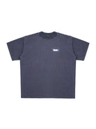 MASONPRINCE Exposed Seam Tape Print T Shirt in Navy Blue
