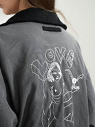 Retro 21 Reversible Tencel Cotton MA 1 Jacket in Black - On Female Model
