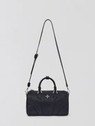 SMFK Medium Leather Cross Motif Handbag in Black