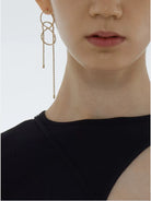 BLACKHEAD Wrapped Chain Drop Earrings in Silver - On Female Model