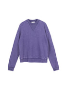 SIMPLE PROJECT Faded Cotton Crewneck Sweatshirt in Purple