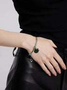 BLACKHEAD Double Layer Cat Charm Bracelet in Silver - On Female Model