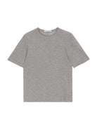 SIMPLE PROJECT Linen Blend Crewneck T Shirt in Gray