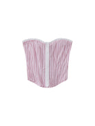 SweetChilling Striped Strapless Corset Top in Pink