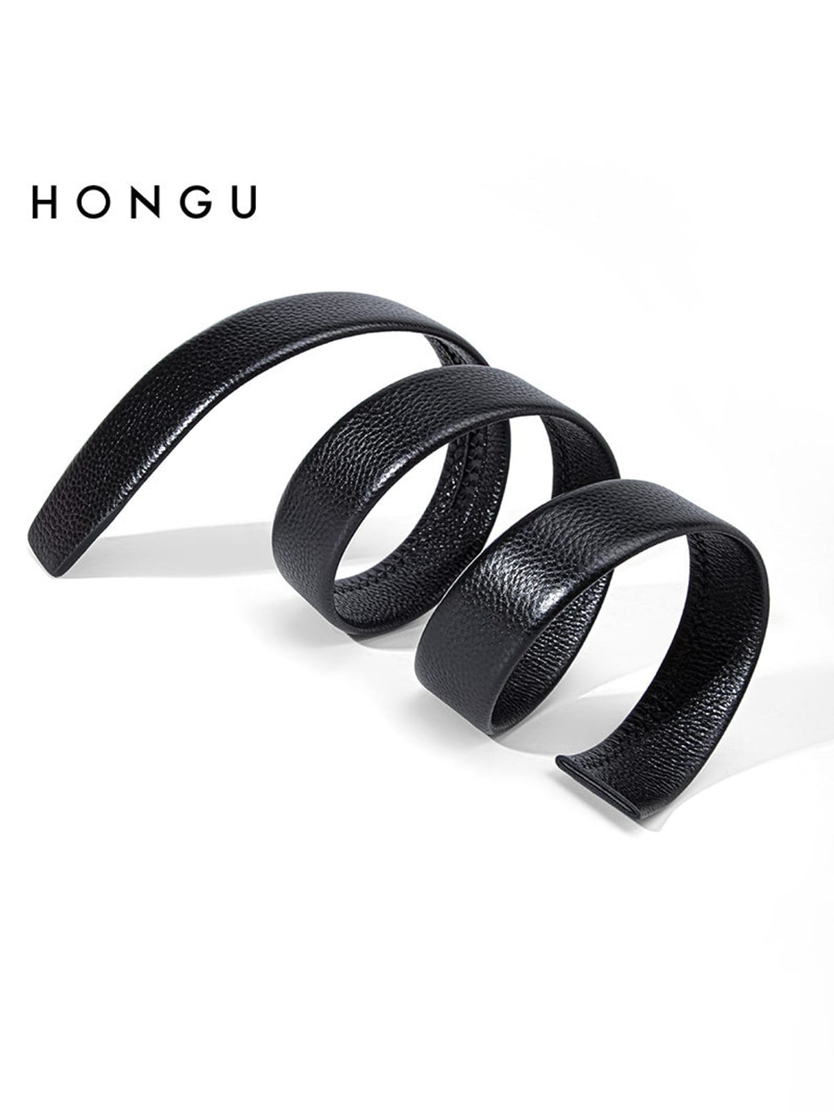 HONGU Top Grain Cowhide Belt Strap in Black